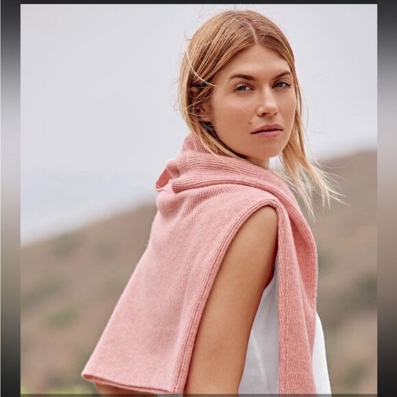 Johnny Was Calme Cashmere Ribbed Pullover In Blush Pink - Picture 3 of 5